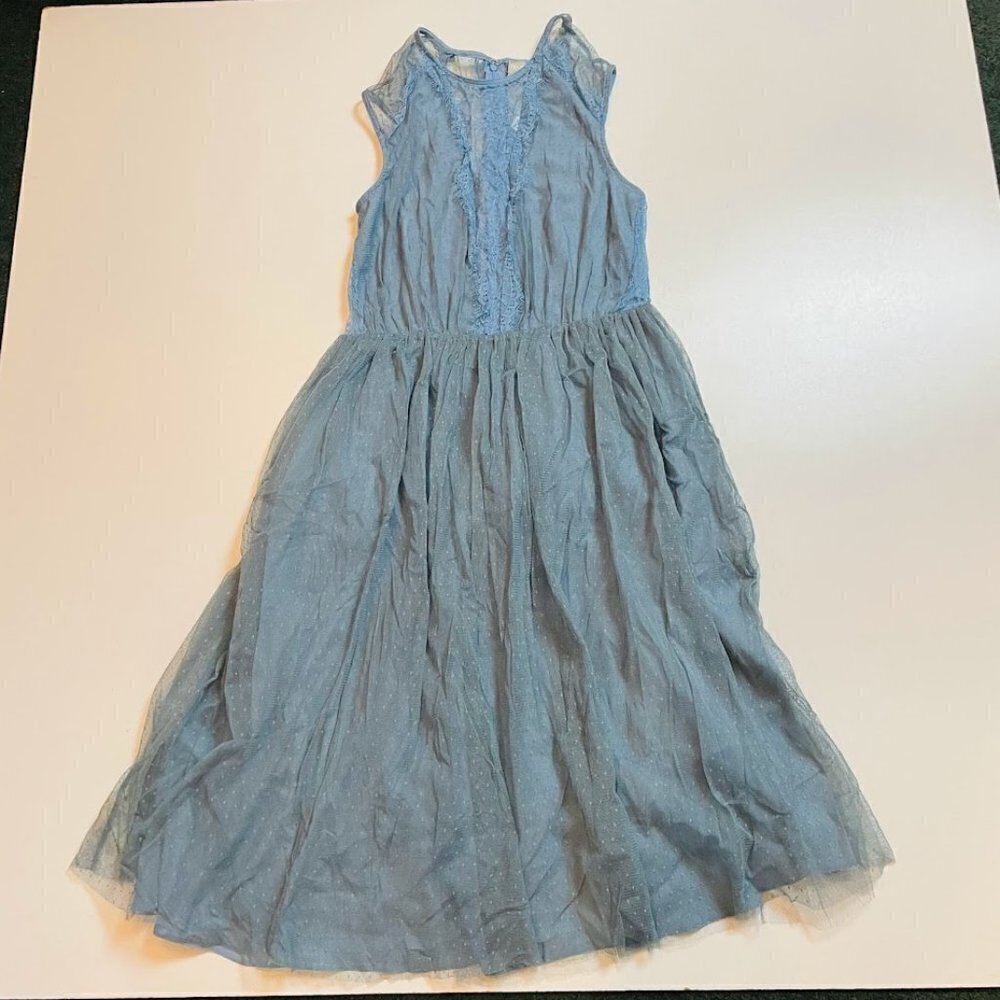 NWT ASOS Dress Ice Blue Sheer Lace Tulle Polka Dot Wedding Prom Evening Cocktail